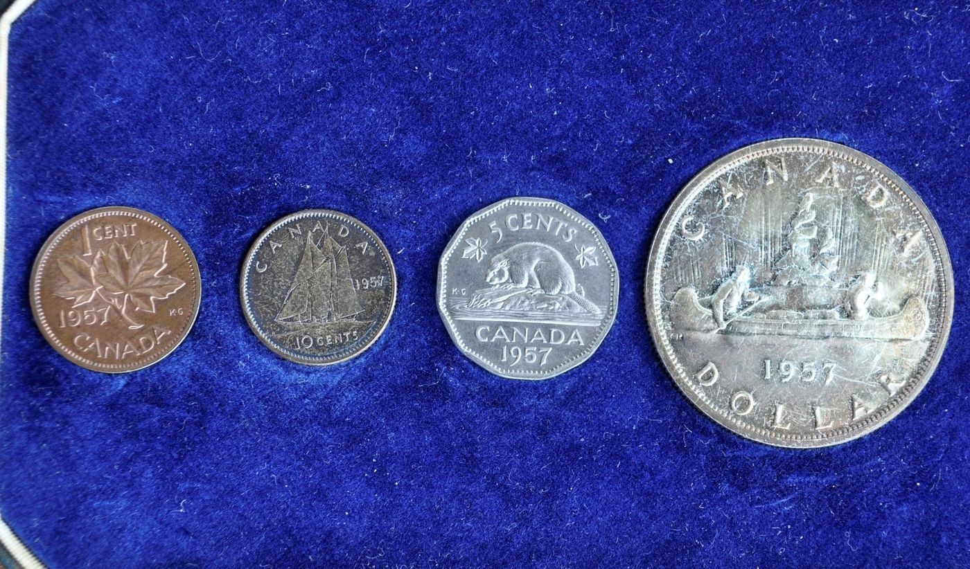 1957 Canadian Prooflike Set, Toned Over Time, Full Set of all 6 ...