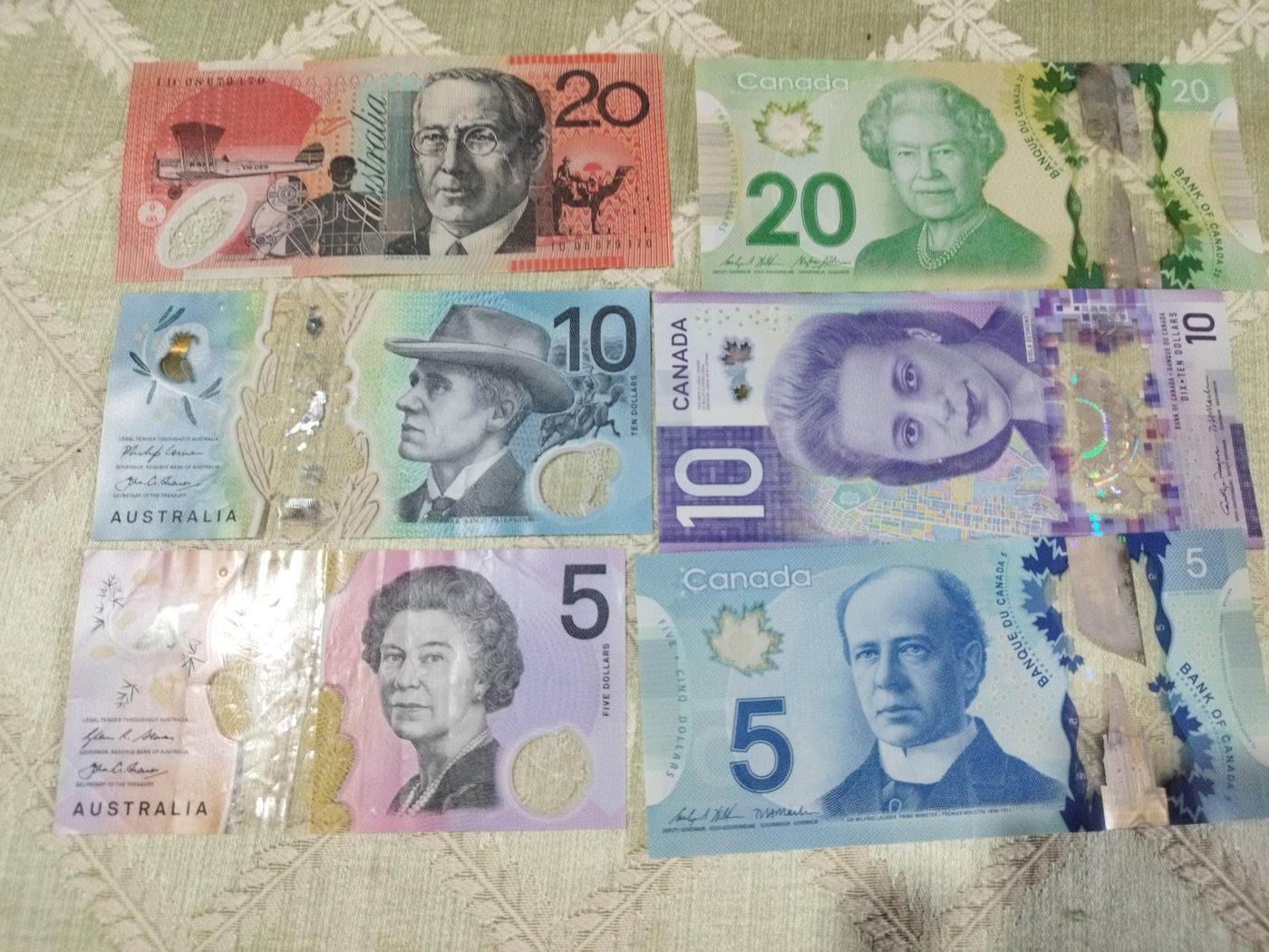 my australian and canadian banknotes side by side 😧🥳 : r/Banknotes