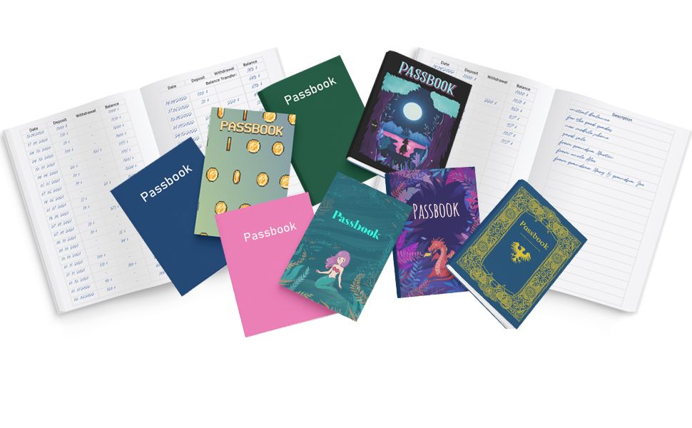 Passbook, The Original: Traditional Bank Savings Account Book, Extended  Version,  700+ Bookings, Hardcover, Blue: Bailey, J. K.: Books, Ama