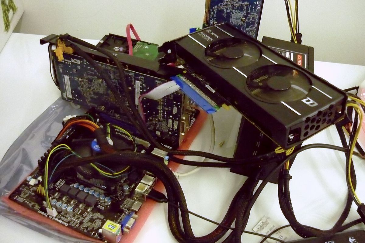A Bitcoin miner rig in Austria in October, 2012.