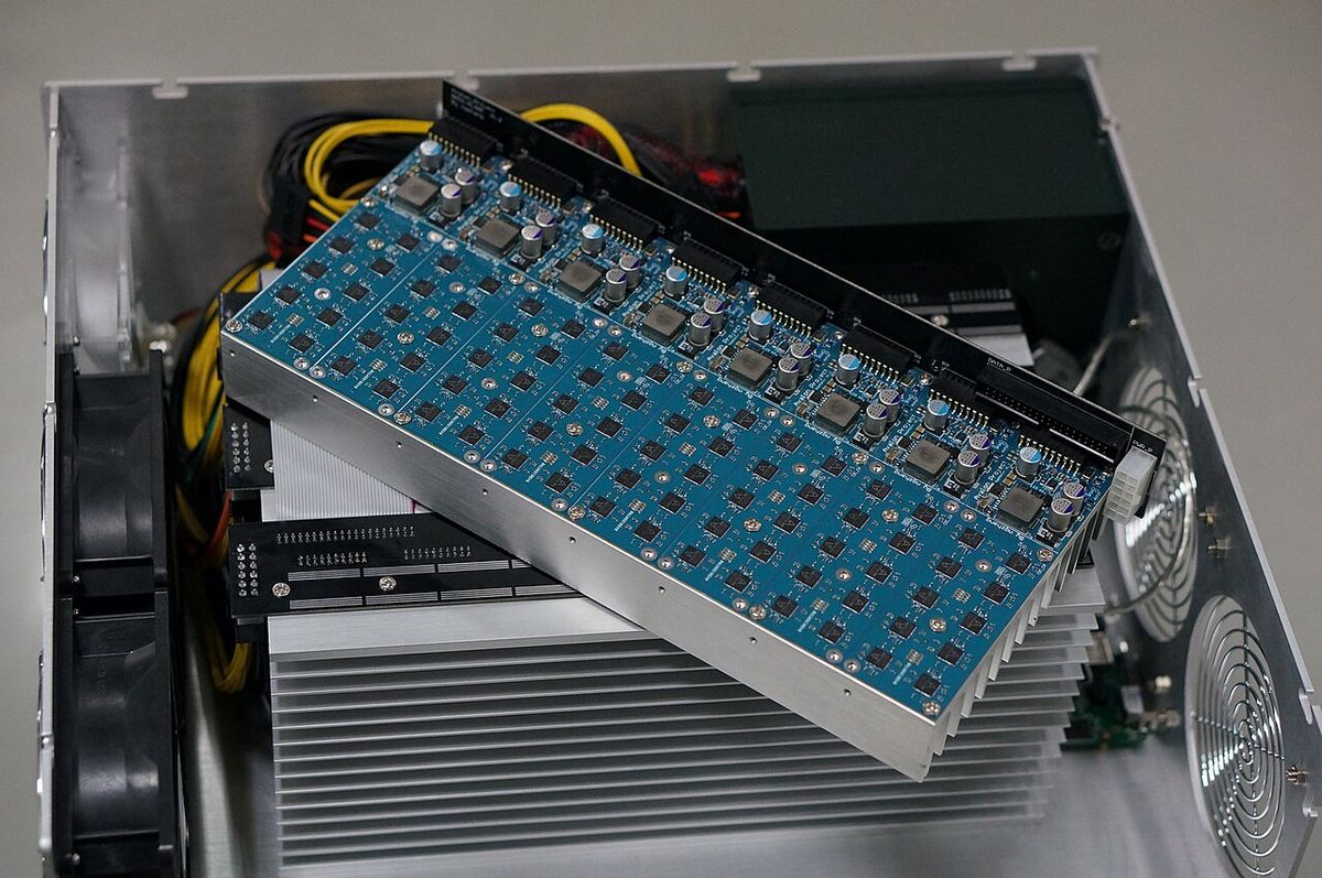One of the world first ASIC base bitcoin mining machine.