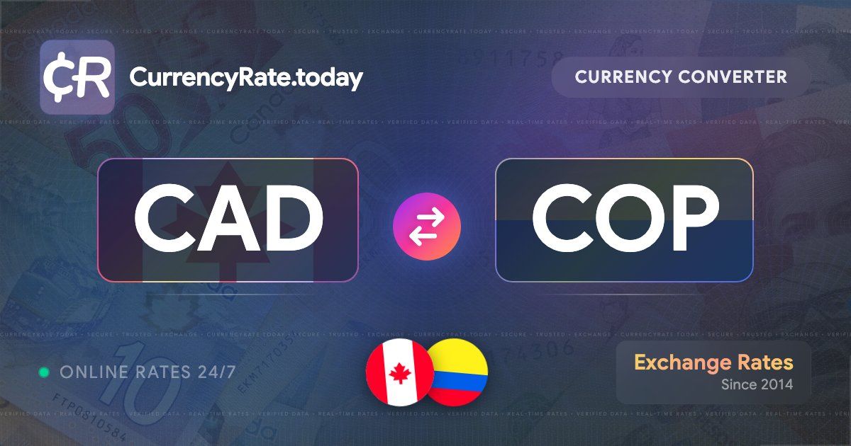 Live Canadian Dollar to Colombian Pesos Exchange Rate - $ 1 CAD ...