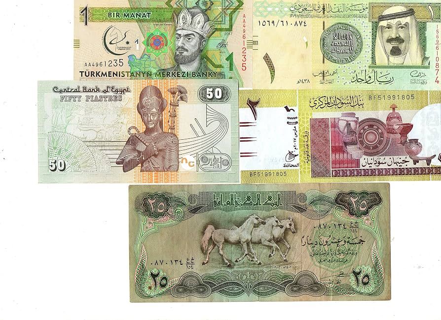 1990's Lot 5 PCS Arab Islamic Countries Vintage UNC Notes Collection Set  Rare Old UNC Genuine Bank Bill Billetes : Amazon.ca: Toys & Games