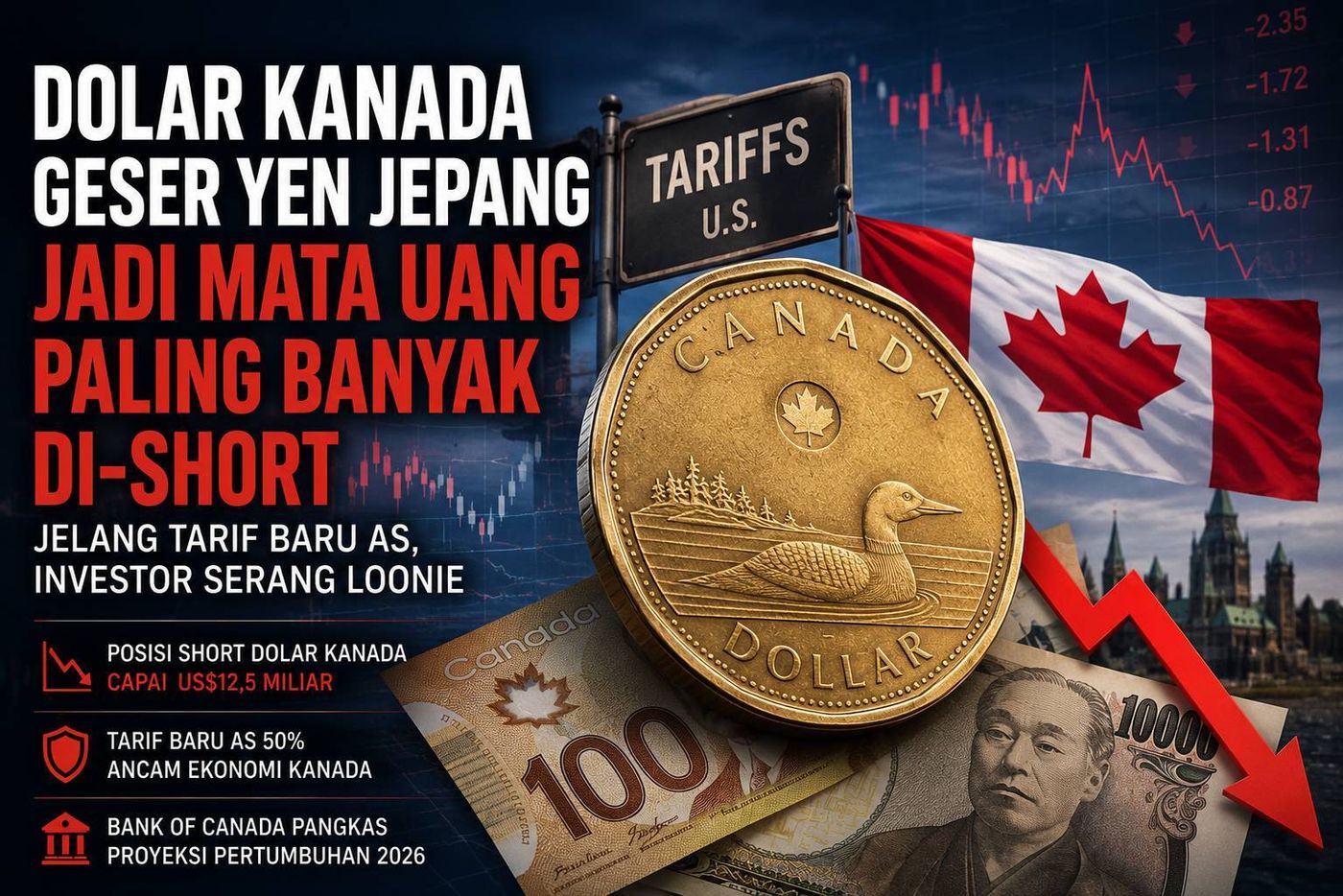 Canadian dollar overtakes yen as investors' top shorted currency | IDNFinancials