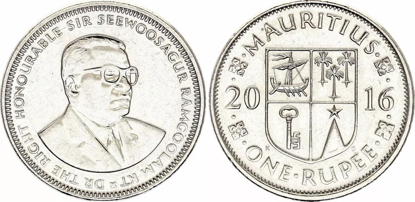 Coin Mauritius 1 Rupee, Sir Seewoosagur Ramgoolam, Varieties years  (2012-2020)