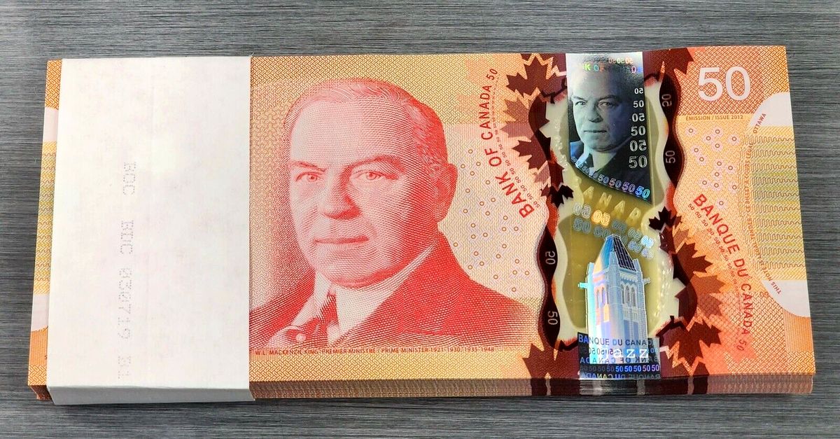 SET of 2x Consecutive # 2012 Canada $50 Fifty Dollar Polymer Banknote Mint UNC