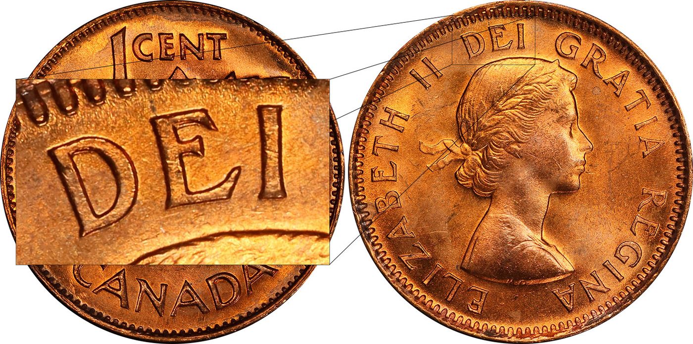 Coins and Canada | 1 cent 1954 | Canadian coins price guide, values,  errors, varieties and features | Coins and Canada