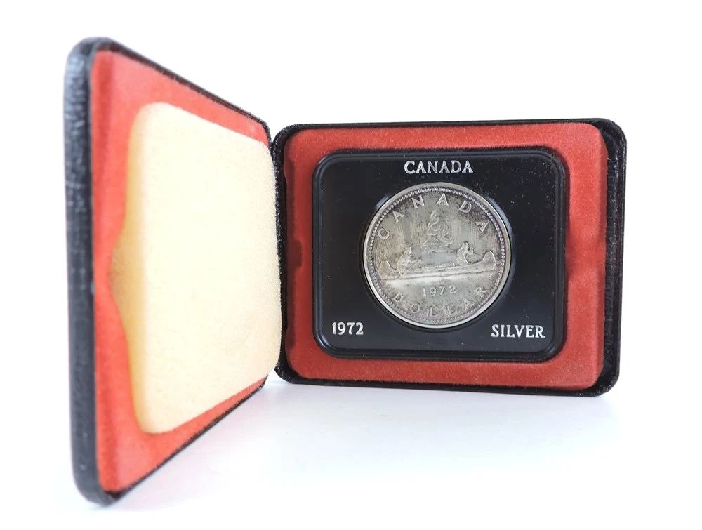 1972 Canadian $1 Voyageur Specimen Silver Dollar Coin, Metallic Evolution