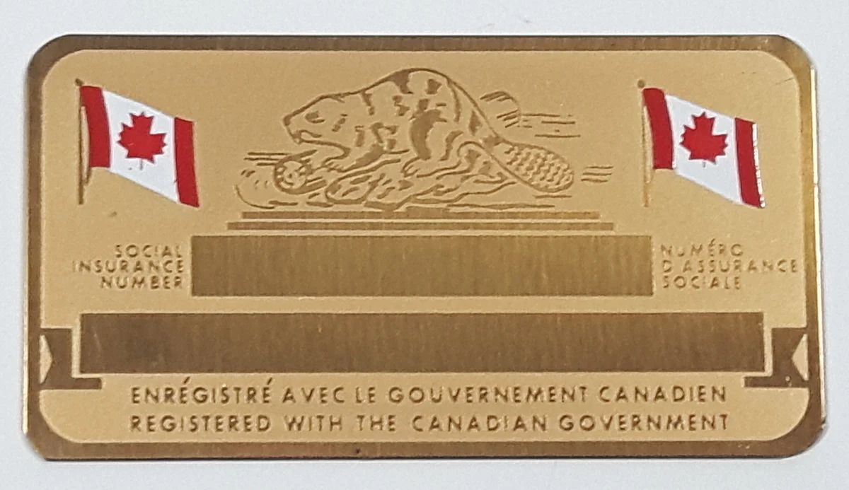Canada Social Insurance Number Metal Novelty Souvenir Card, Treasure  Valley Antiques & Collectibles