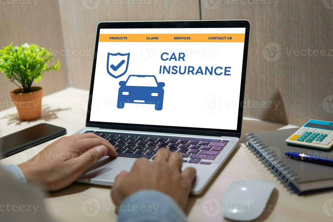 person using a laptop device to access an online car insurance platform  customers can compare quotes, With this innovative solution, file c