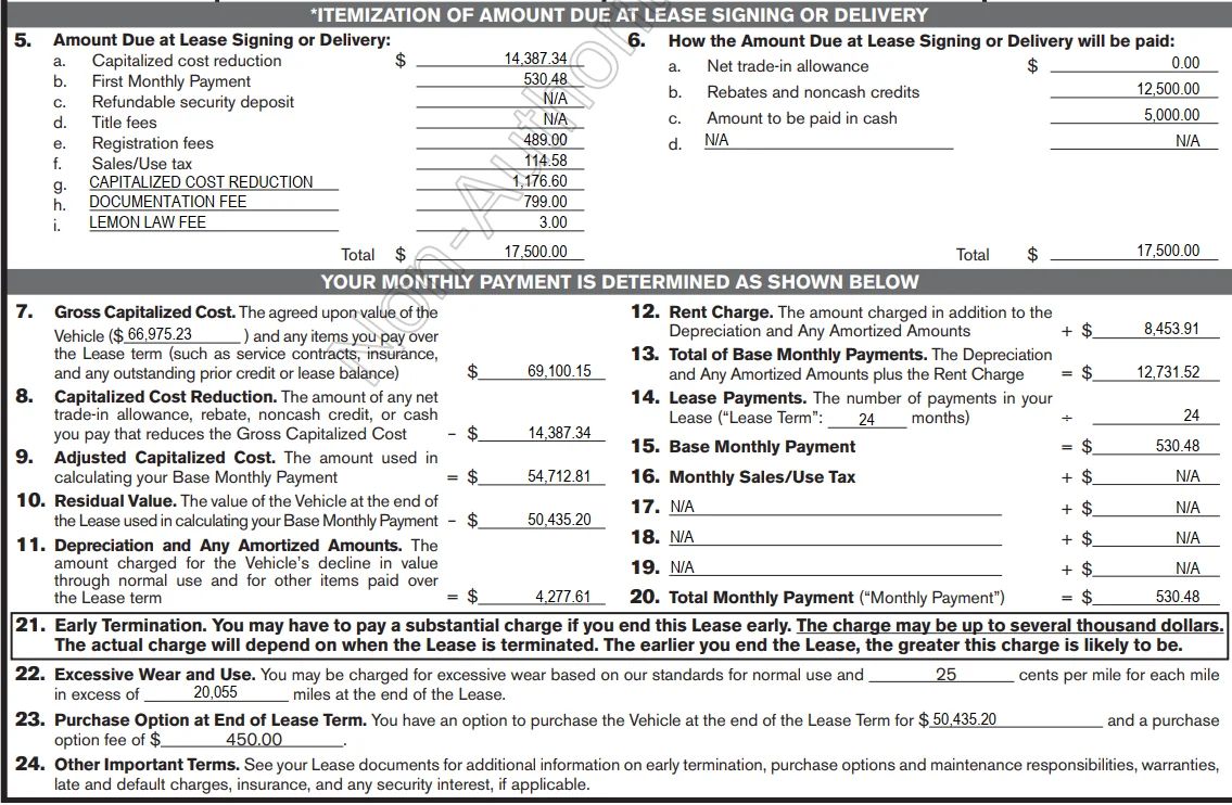 How does VCFS calculate "official fees and taxes" in lease contract? :  r/Volvo