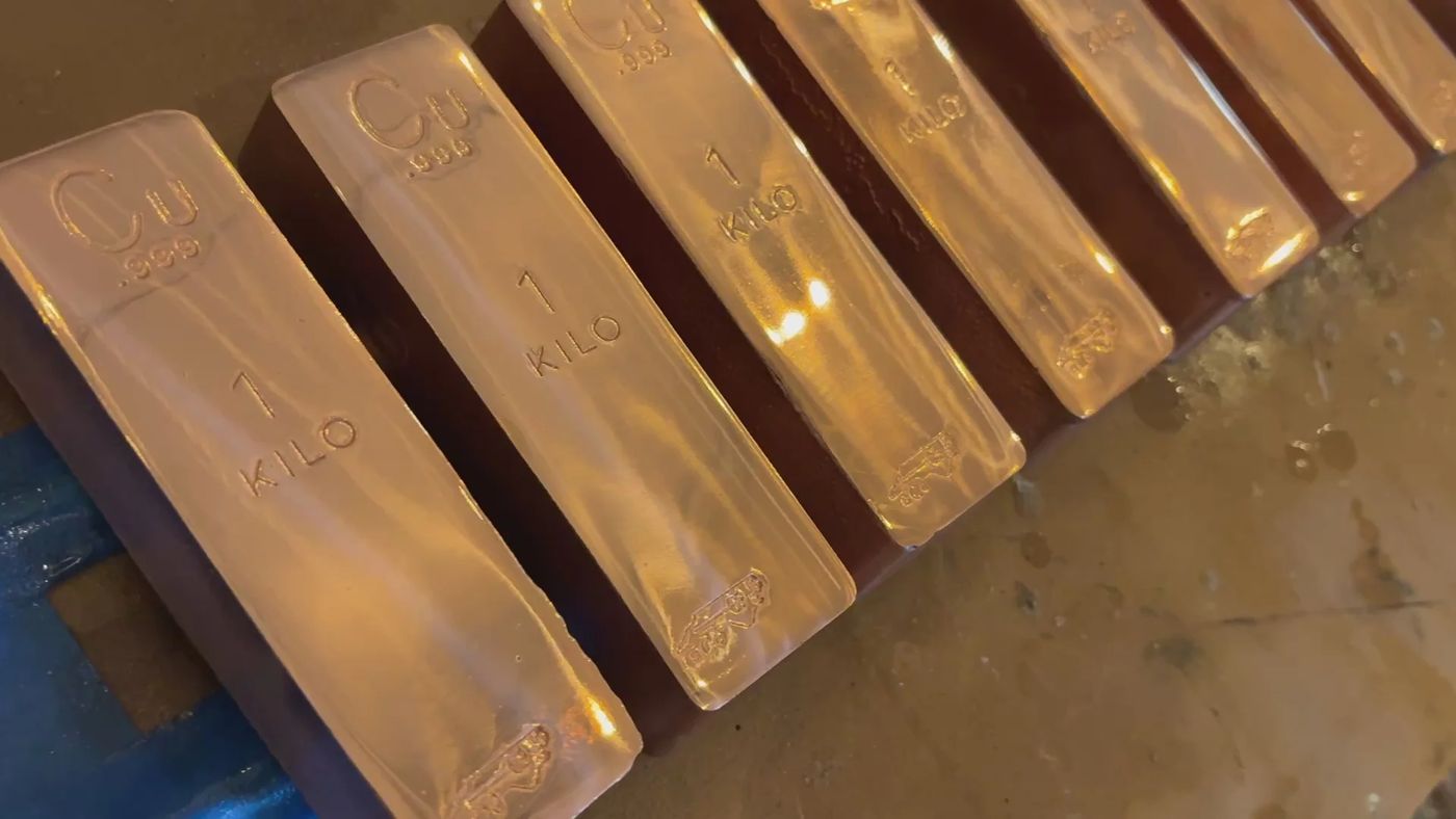 1 Kilo .999 Fine Copper Bar Hi Polish Face | Silver Coast Copper