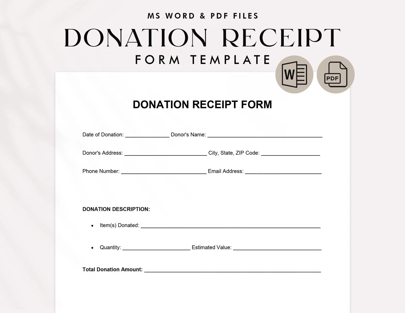 Donation Receipt, Etsy Canada