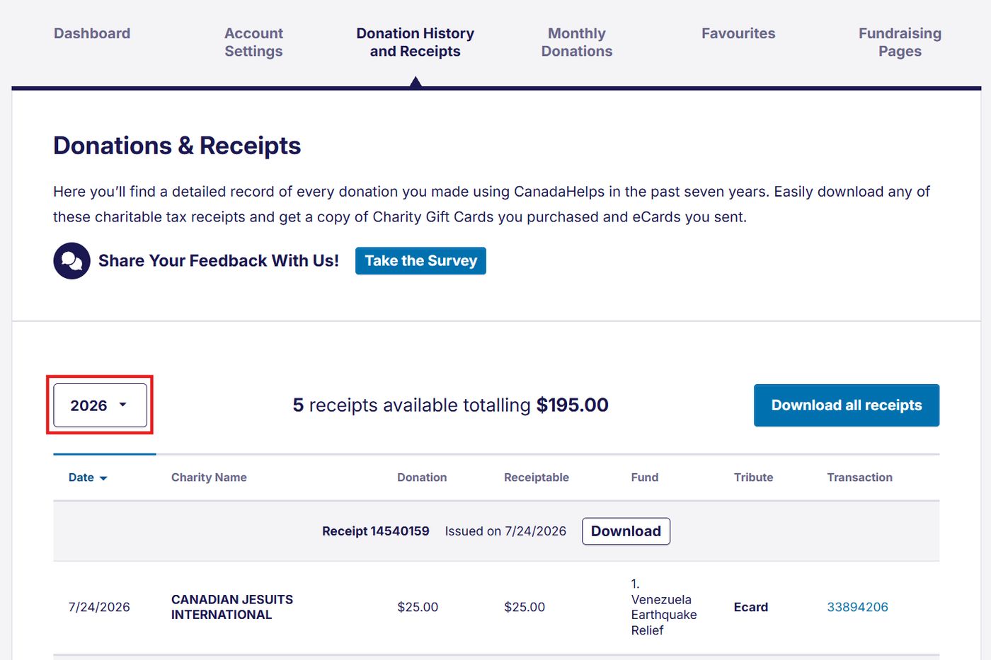 Accessing Your Tax Receipts Through CanadaHelps