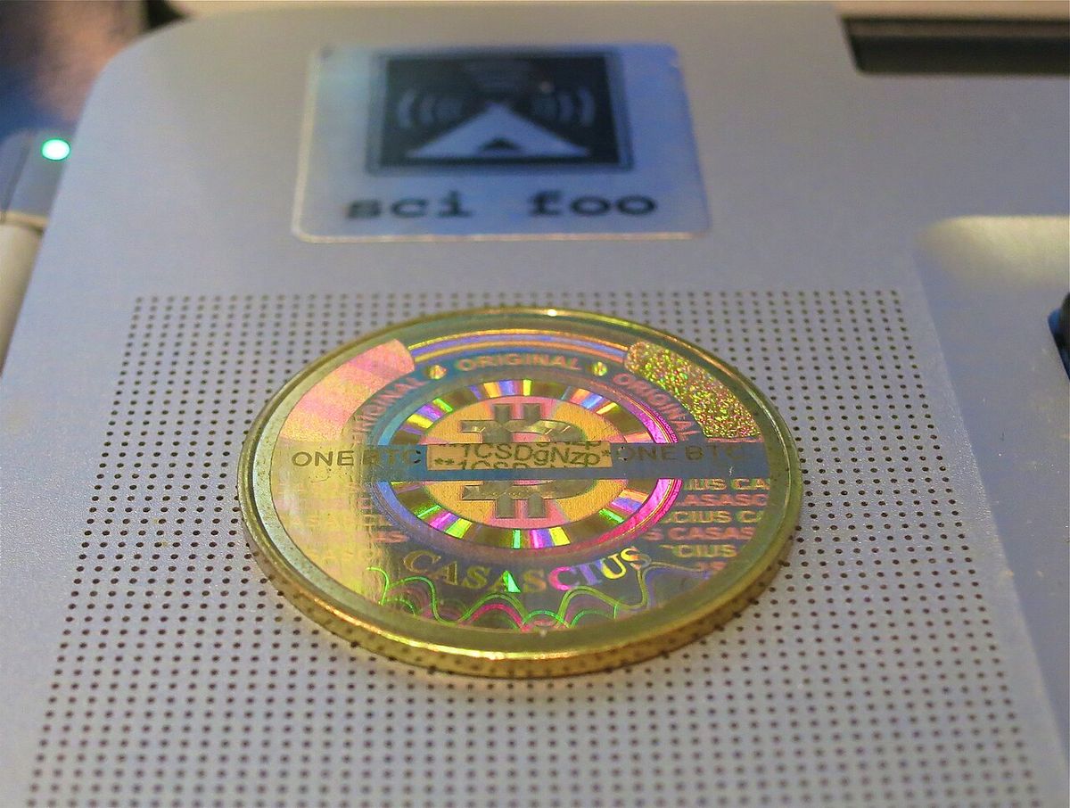 Casascius coin, a physicial bitcoin
