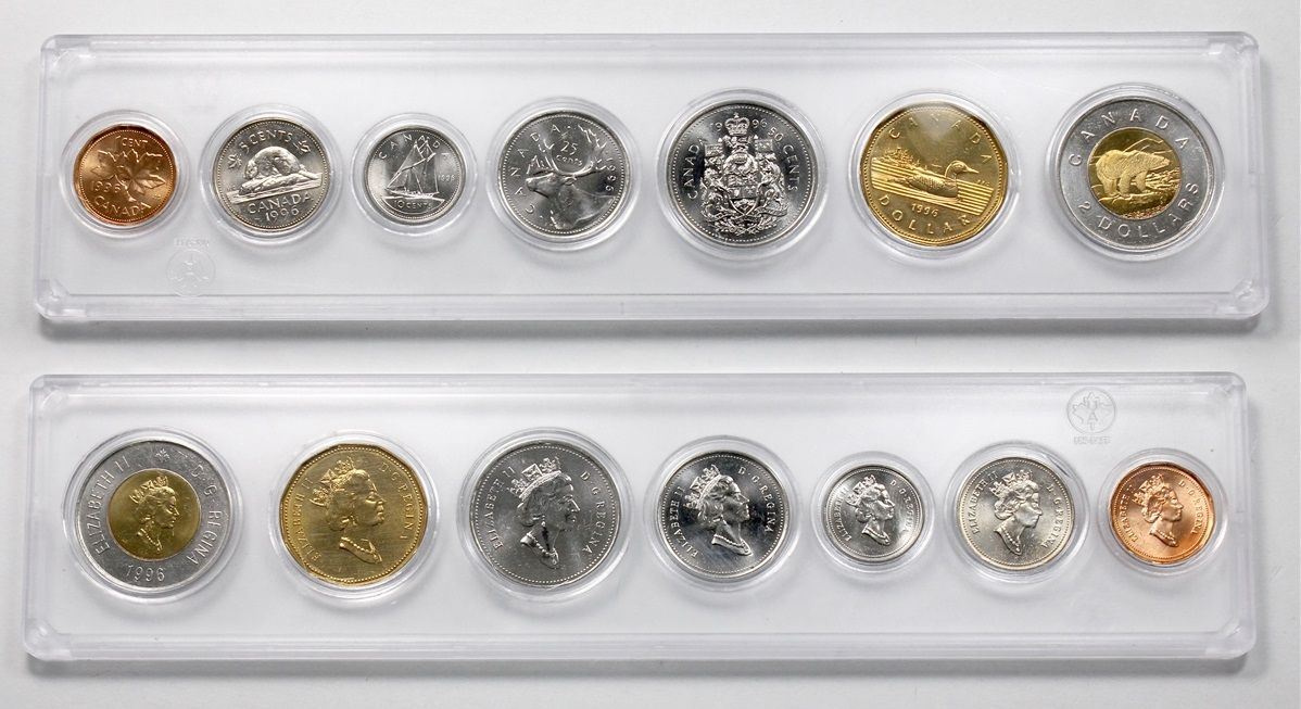 CIRCULATION COINS SETS - 1996 CIRCULATION COINS SET, WITH 2-DOLLAR COIN - 1996 CANADIAN COINS