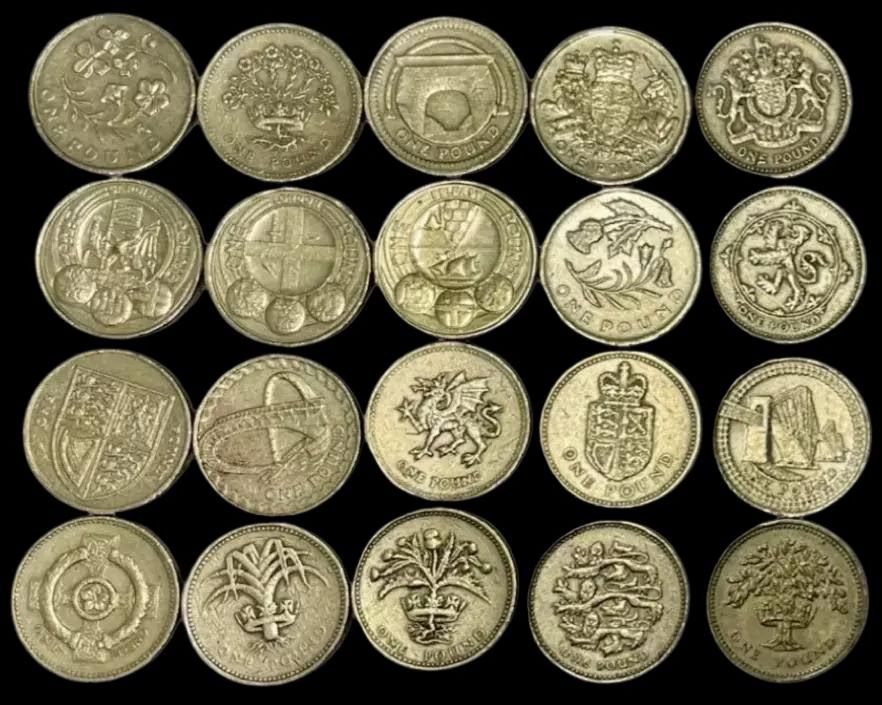 1983-2016 Elizabeth II One Pound Coin, Circulated, Choice of Year, Etsy Canada