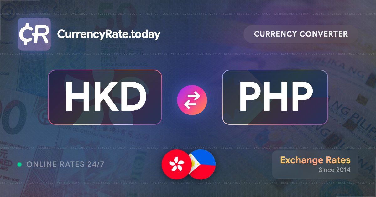 20 Hong Kong Dollars (HKD) to Philippine Pesos (PHP) - Currency Converter