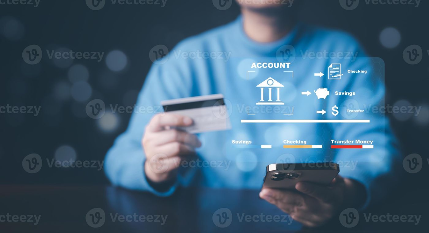 Smartphone and Online Banking apps, business people using finance and  banking on the internet, and Commercial e-commerce technology. Digita