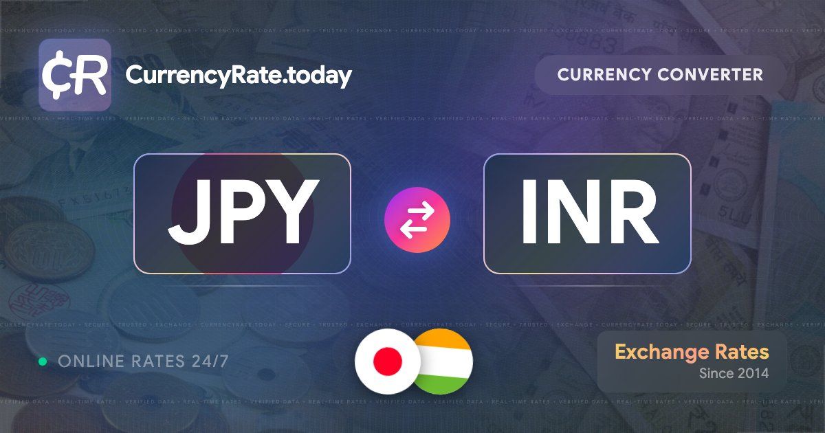 Live Yen to Indian Rupees Exchange Rate - ¥ 1 JPY/INR Today
