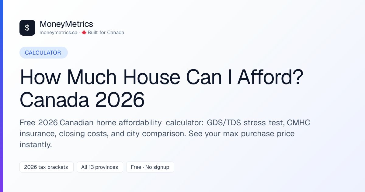 How Much House Can I Afford? Canada 2026 | MoneyMetrics