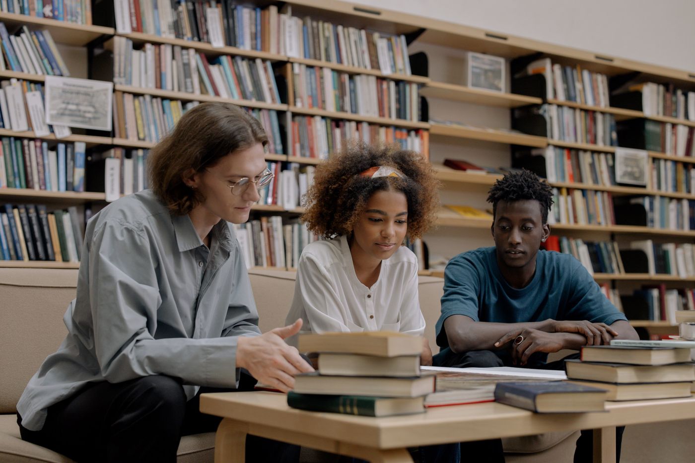 People Studying Inside A Library · Free Stock Photo