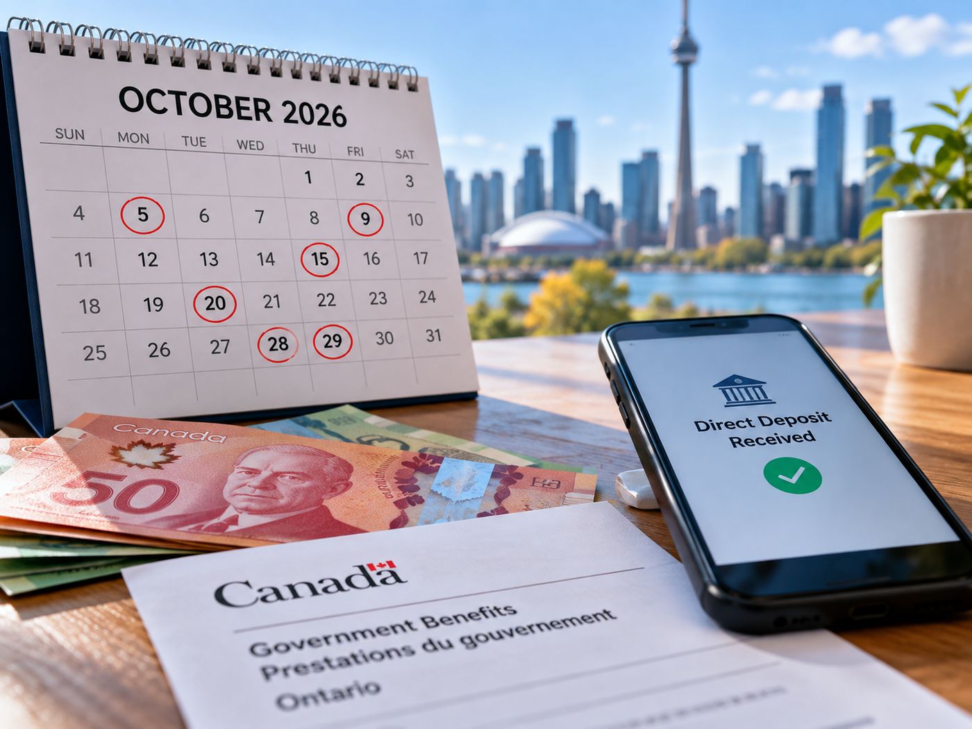 9 paiements de prestations à venir en octobre, The Ontario Post