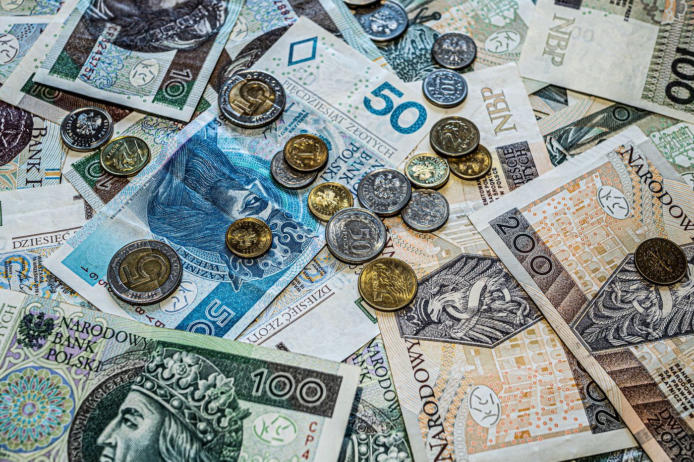 Assorted Polish Zloty Banknotes and Coins Close-Up · Free Stock Photo
