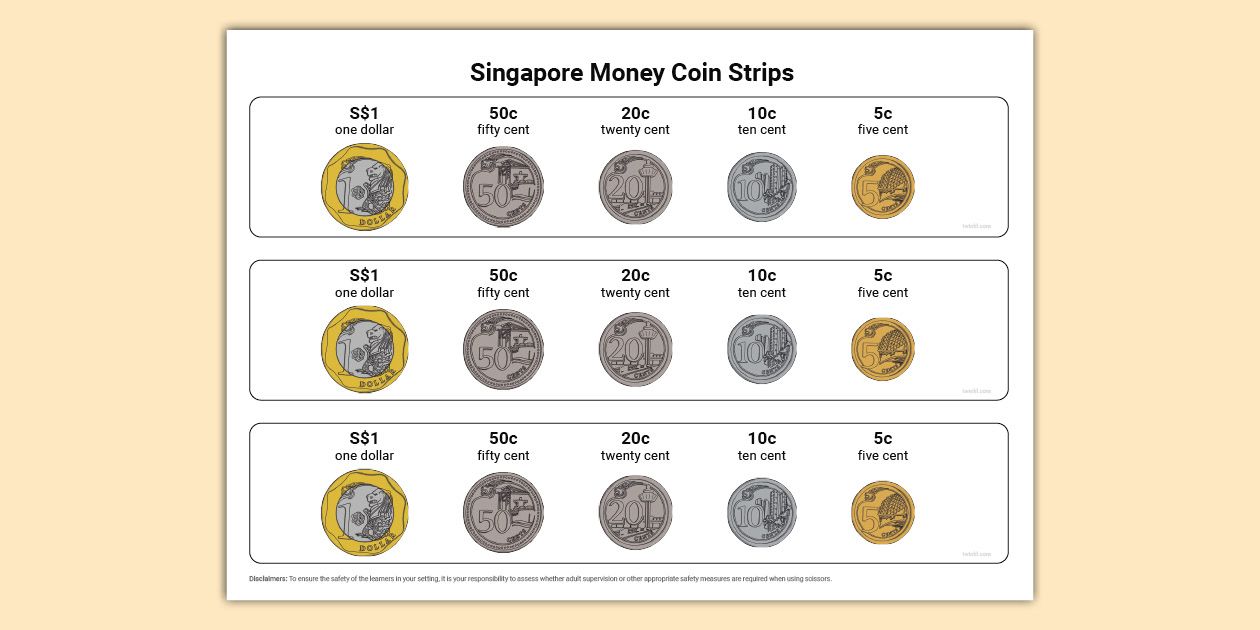 Singapore Money Coin Strips
