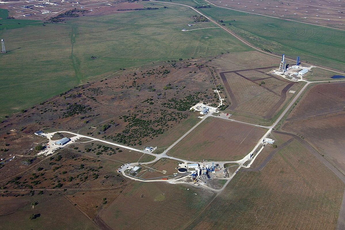 Aerial shot of SpaceX's Rocket Development facility in McGregor, TX