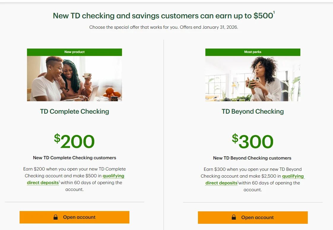 TD Bank $300 Checking & $200 Savings [CT, DC, DE, FL, MD, ME, MA, NC, NH,  NJ, NY, PA, RI, SC, VT, & VA] - Doctor Of Credit