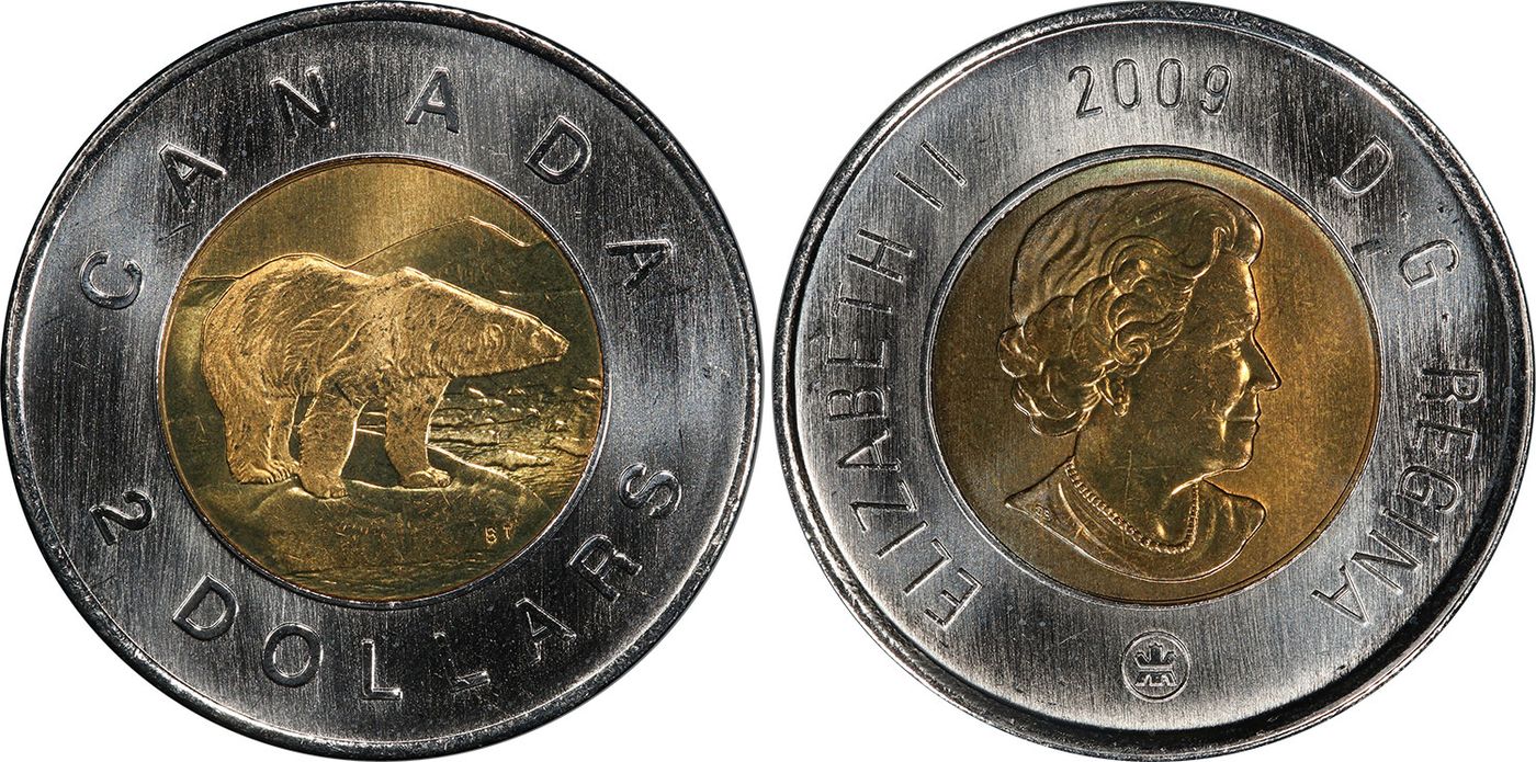 Coins and Canada | 2 dollars 2009 | Canadian coins price guide, values, errors, varieties and features | Coins and Canada