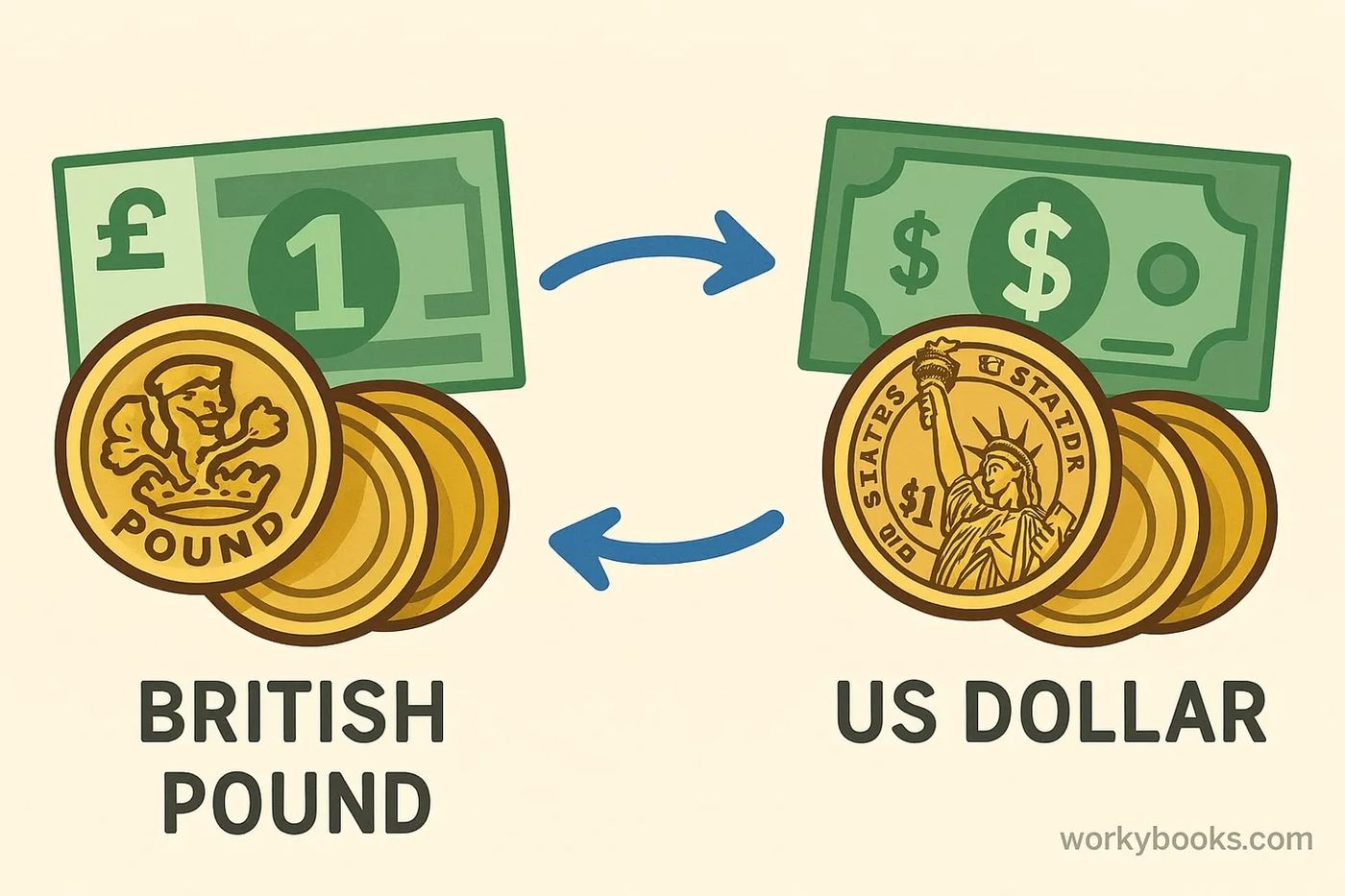 Pounds to Dollars (GBP to USD) Conversion | Currency Learning for Students