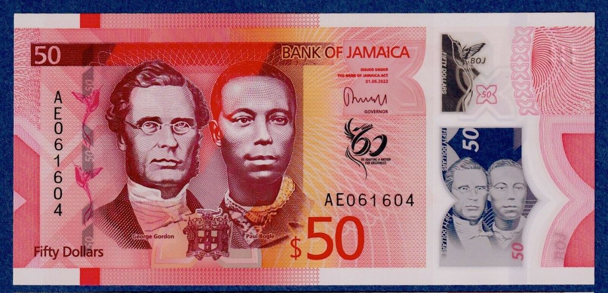 Jamaica 50 Dollars (2022/2023) P-96 New Polymer UNC Banknote | eBay