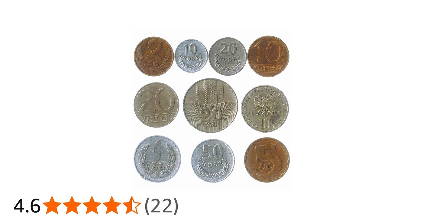 Poland 10 Mixed Coins | Polish Currency | Grosz | Groszy | Zloty | Zlotych  | White Eagle | Since 1949, Money & Banking, Amazon Canada