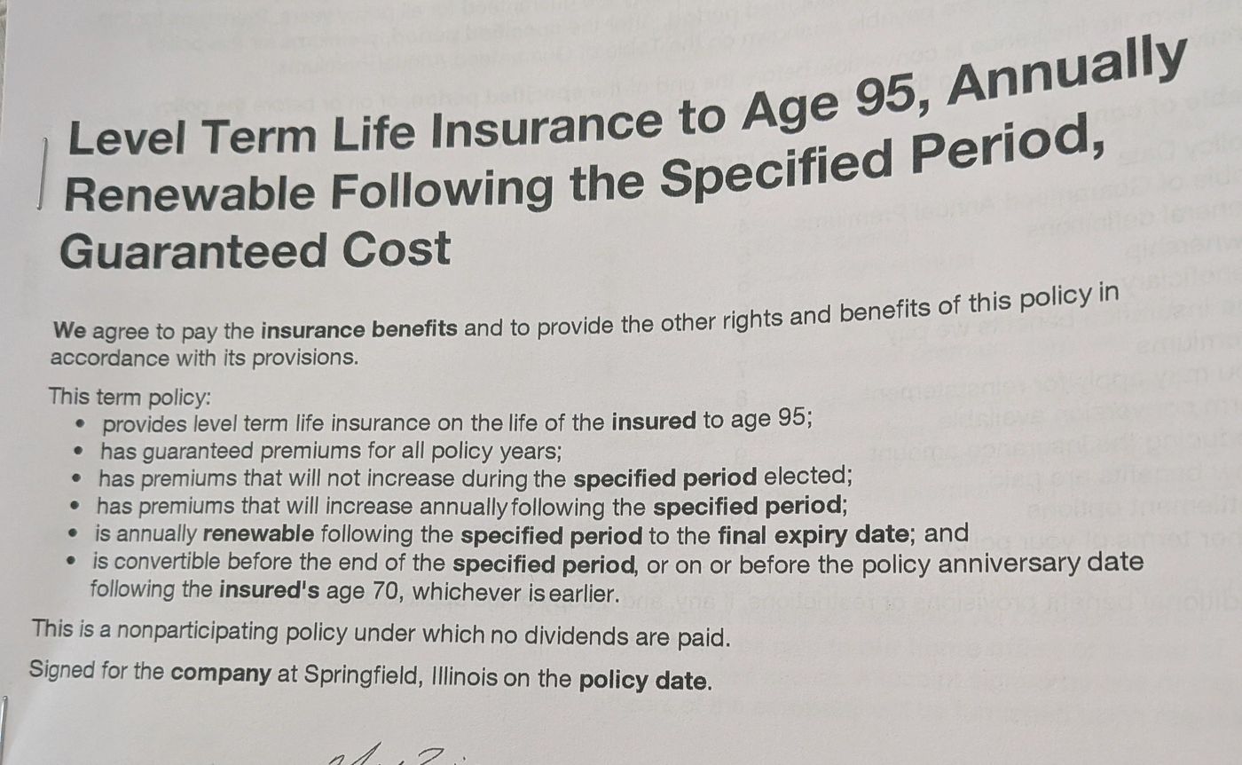 Thought I was just getting a 20 year term : r/LifeInsurance